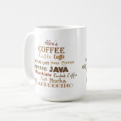 Koffienamen gepersonaliseerd reisbeker (Voorkant links)