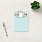Koffienamen Gepersonaliseerde Aqua Post-It Notes (Kantoor)