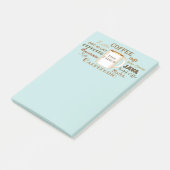 Koffienamen Gepersonaliseerde Aqua Post-It Notes (Schuin)