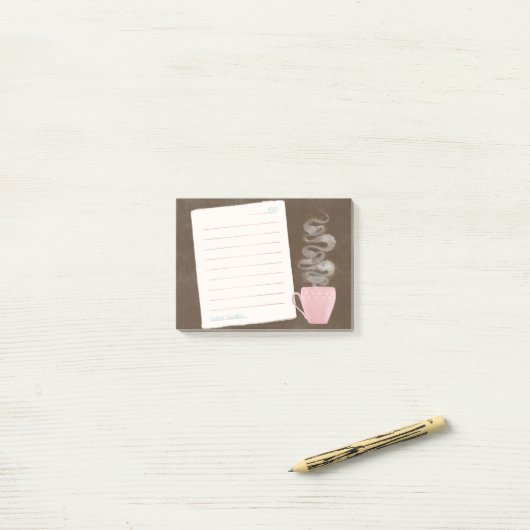 Koffienotities na de introductie post-it® notes (Op bureau)