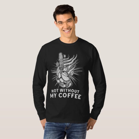 Koffieochtend barista drink espresso biscuit b t-shirt (Voorkant volledig)