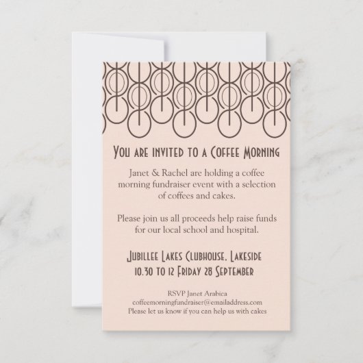 Koffieochtend fondsenwerving event uitnodiging (Voorkant)
