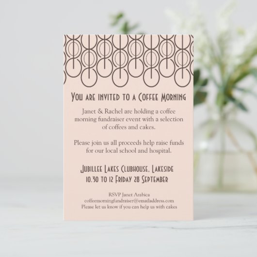 Koffieochtend fondsenwerving event uitnodiging (Staand voorkant)
