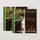 Koffieochtend op de Patio-uitnodiging Kaart (Voorkant / Achterkant)