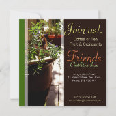 Koffieochtend op de Patio-uitnodiging Kaart (Achterkant)