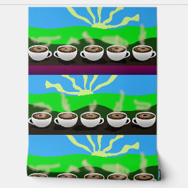 Koffieochtend patroon behang