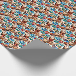 Koffieochtend Waterverf patroon Cadeaupapier