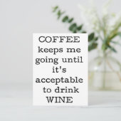 Koffieofferte - grappig. briefkaart (Staand voorkant)