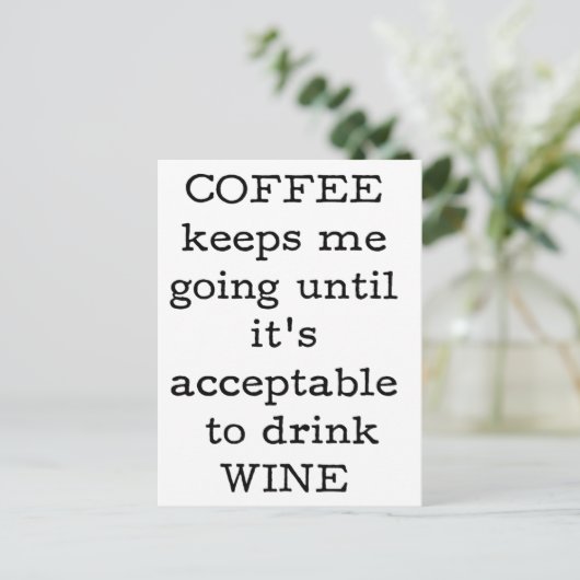 Koffieofferte - grappig. briefkaart (Staand voorkant)