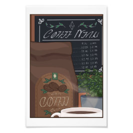 Koffieontwerp ingezoomd Vector Art Print van Sims Foto Afdruk