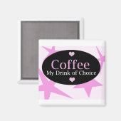 Koffieontwerp met roze sterren magneet (Voorkant / Achterkant)