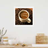 Koffieontwerp Poster/afdruk 24x24 Poster (Keuken)