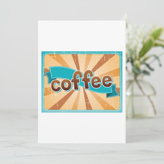 Koffieontwerp Retro Kaart (Staand voorkant)