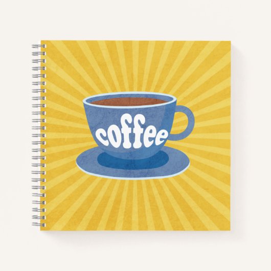 Koffieontwerp Retro Notitieboek (Voorkant)