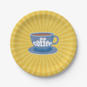 Koffieontwerp Retro Papieren Bordje (Voorkant)