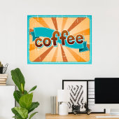 Koffieontwerp Retro Poster