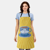 Koffieontwerp Retro Schort (Gedragen)