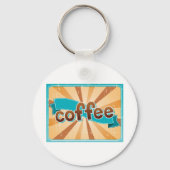 Koffieontwerp Retro Sleutelhanger (Voorkant)