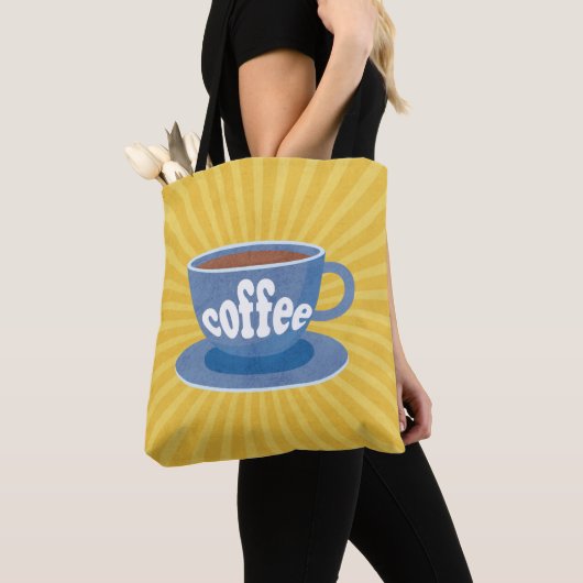 Koffieontwerp Retro Tote Bag (Dichtbij)