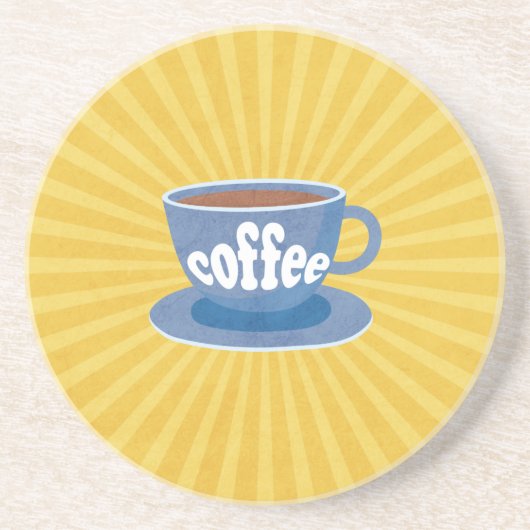 Koffieontwerp Retro Zandsteen Onderzetter (Voorkant)