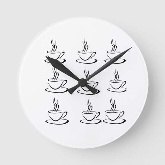 Koffieontwerpwandklok Ronde Klok (Voorkant)