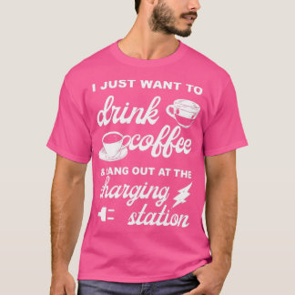 Koffieoplaadstation Elektrische auto-sportauto G T-shirt
