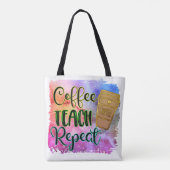 Koffieopleiding herhalen naar schoolleraar cadeau tote bag (Achterkant)