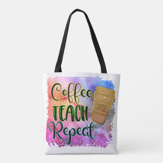 Koffieopleiding herhalen naar schoolleraar cadeau tote bag (Achterkant)