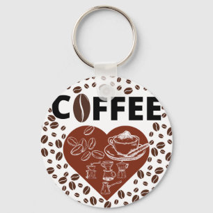 Koffieover T-Shirt Sleutelhanger