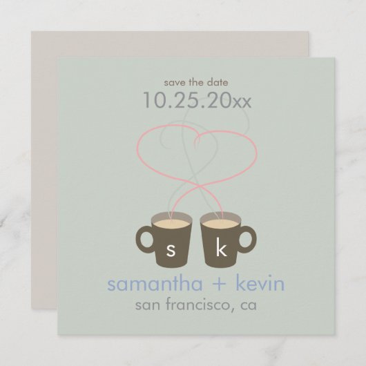 Koffieovers Datum opslaan Save The Date (Voorkant / Achterkant)