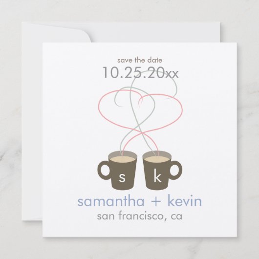 Koffieovers Sla de datum op: Crème viltpapier Save The Date (Voorkant)