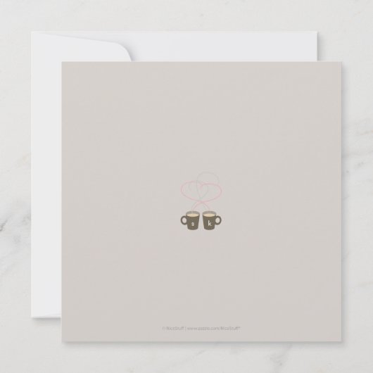 Koffieovers Sla de datum op: Crème viltpapier Save The Date (Achterkant)