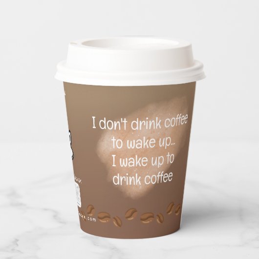 Koffiepapierbekertjes met QR-code toevoegen Papieren Bekers (Achterkant)