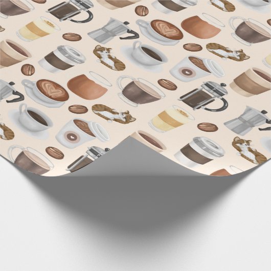 Koffiepartiket en -Drinken Cadeaupapier (Hoek)