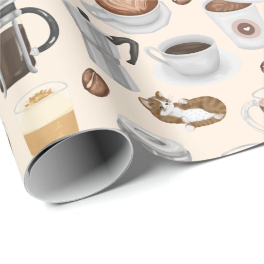 Koffiepartiket en -Drinken Cadeaupapier (Rol Hoek)