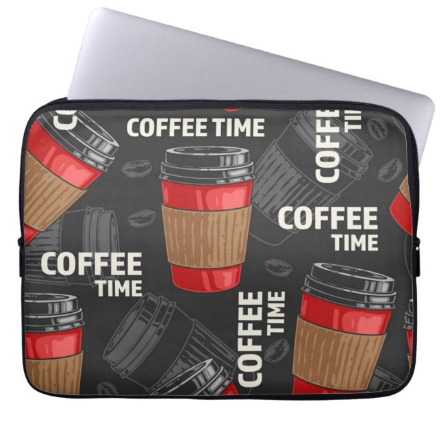Koffiepatroon Laptop Sleeve (Voorkant)