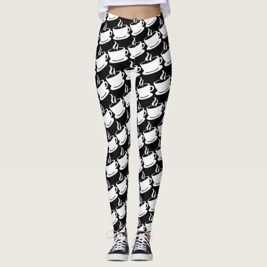 Koffiepatroon Leggings (Voorkant)
