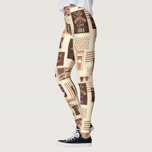 Koffiepatroon leggings (Links)