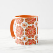 Koffiepatroon met rood & oranje Mok (Voorkant links)
