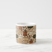 koffiepatroon retro café stijl espresso kop (Voorkant)
