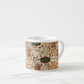 koffiepatroon retro café stijl espresso kop (Voorkant rechts)