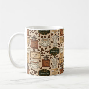 koffiepatroon retro café stijl koffiemok