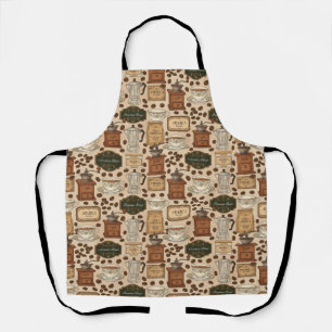 koffiepatroon retro café stijl schort