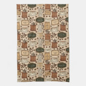  koffiepatroon retro café stijl theedoek (Verticaal)