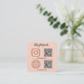 Koffiepatroon Social Media teken met QR code schat Vierkante Visitekaartje (Staand voorkant)
