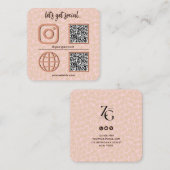 Koffiepatroon Social Media teken met QR code schat Vierkante Visitekaartje (Voorkant / Achterkant)