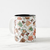 koffiepatroon tweekleurige koffiemok (Voorkant links)