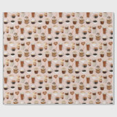 Koffiepatroon voor Drinken en desserts Cadeaupapier (Vlak)