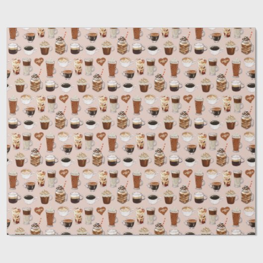 Koffiepatroon voor Drinken en desserts Cadeaupapier (Vlak)