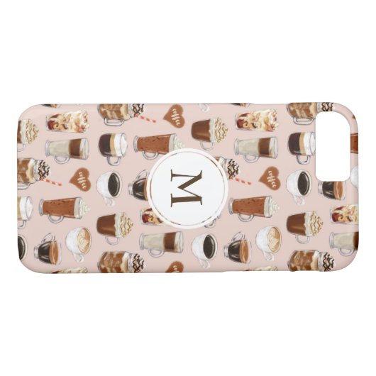 Koffiepatroon voor Drinken en desserts Case-Mate iPhone Case (Achterkant (Horizontaal))